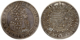 Austria 1 Thaler 1701 Hall. Leopold I(1657-1705). Averse: Old laureate bust right in inner circle. Averse Legend: LEOPOLDVS • D: G: ROM: IMP: SE: A: G...
