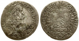 Austria 3 Kreuzer 1669 Leopold I(1658-1705). Averse: Bust right in inner circle. Averse Legend: LEOPOLDVS • D • G • R • I • .... Reverse: Three shield...