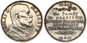 Czechoslovakia Medal 1935 Tomas G Masaryk 85th birthday. Averse Lettering: TOMÁŠ G. MASARYK. Reverse Lettering: 1850 NA PAMĚT 85. NAROZENIN PRVNÍHO PR...