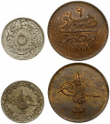 Egypt 10 Para 1277//10 -1865 & 5/10 Qirsh 1293//1876 Averse: Without flower at right of toughra. Reverse: Legend. Bronze. Cupro-Nickel. KM 241; KM 291...