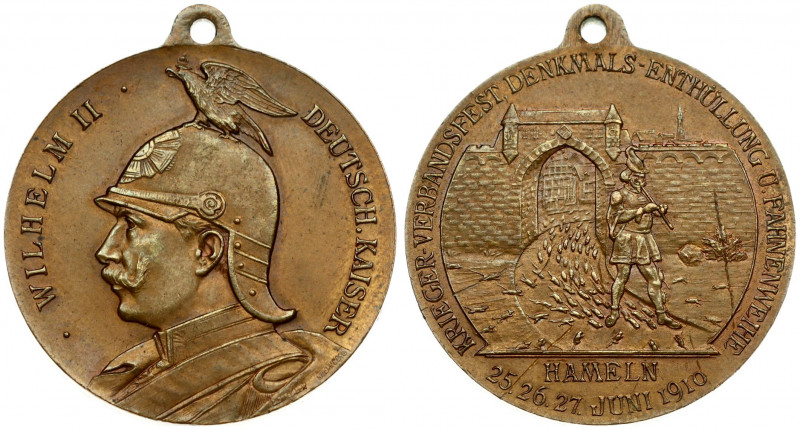 Germany HAMELN Medal 1910 Wilhelm II(1888-1918). Warrior Association Festival; m...