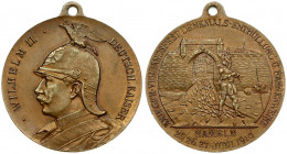 Germany HAMELN Medal 1910 Wilhelm II(1888-1918). Warrior Association Festival; monument unveiling and flag consecration also marked eyelet. Bronze. We...