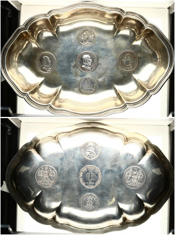 Germany Jubilee Tableware (1938) with Coins and Medals. O. u. M.B. 1888-1 Oktobe...