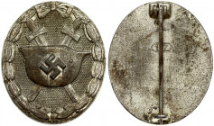 Germany Third Reich Silver Grade Legion Condor Wound Badge (1940) In Silvered Zinc. 107 marked. Weight approx: 25.05 g. Diameter: 44x36 mm.