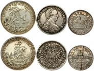 Germany & Austria Medal (silver imitation). Brunswick Luneburg Calenberg Hannover 4 Mariengroschen 1714/1973; Austria Thaler 1780 Maria Theresia; St. ...