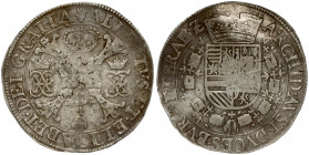 Spanish Netherlands BRABANT 1 Patagon (1612-21) Antwerp. Albert & Isabella (1612-1621). Averse: St. Andrew's cross; crown above; fleece below divide p...