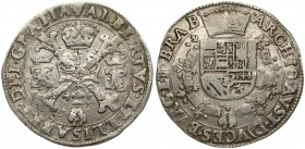 Spanish Netherlands BRABANT 1/2 Patagon (1612-1621) Antwerp. Albert & Isabella (1612-1621). Averse: St. Andrew's cross; crown above; fleece below. Rev...