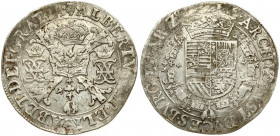Spanish Netherlands BRABANT 1 Patagon 1616 Antwerp. Albert & Isabella (1612-1621). Averse: St. Andrew's cross; crown above; fleece below divide pairs ...