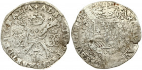 Spanish Netherlands FLANDERS 1 Patagon 1617. Albert & Isabella (1612-1621). Averse: St. Andrew's cross; crown above; fleece below; divides pair of cro...