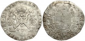 Spanish Netherlands BRABANT 1 Patagon 1621 Brussels. Albert & Isabella (1612-1621). Averse: St. Andrew's cross; crown above; fleece below divide pairs...
