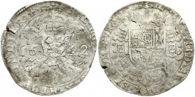 Spanish Netherlands BURGUNDY 1 Patagon 1622(s) Philip IV(1621-1665). Averse: St. Andrew's cross with crown above divides date. Averse Legend: Z • PHIL...