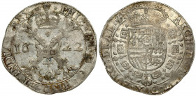 Spanish Netherlands BRABANT 1 Patagon 1622 Antwerp. Philip IV(1621-1665). Averse: Crowned shield of Philip IV in fleece collar. Reverse Legend: …DVX B...