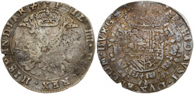 Spanish Netherlands BURGUNDY 1 Patagon 16??(s) Philip IV(1621-1665). Averse: St. Andrew's cross with crown above divides date. Averse Legend: Z • PHIL...