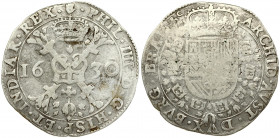 Spanish Netherlands BRABANT 1 Patagon 1630 Antwerp. Philip IV(1621-1665). Averse: Crowned shield of Philip IV in fleece collar. Reverse Legend: …DVX B...