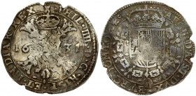 Spanish Netherlands TOURNAI 1 Patagon 1631 Philip IV(1621-1665). Averse: Date divided by St. Andrew's cross; crown above. Reverse: Crowned shield of P...
