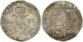 Spanish Netherlands FLANDERS 1 Patagon 1633 Philip IV(1621-1665). Averse: St. Andrew's cross; crown above; fleece below; divides date. Reverse: Crowne...