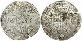 Spanish Netherlands BRABANT 1 Patagon 163? Brussels. Philip IV(1621-1665). Averse: Crowned shield of Philip IV in fleece collar. Reverse Legend: …DVX ...