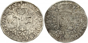 Spanish Netherlands FLANDERS 1 Patagon 1645 Philip IV(1621-1665). Averse: St. Andrew's cross; crown above; fleece below; divides date. Reverse: Crowne...