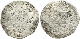 Spanish Netherlands FLANDERS 1 Patagon 1645 Philip IV(1621-1665). Averse: St. Andrew's cross; crown above; fleece below; divides date. Reverse: Crowne...