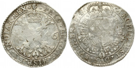 Spanish Netherlands BRABANT 1 Patagon 1646 Antwerp. Philip IV(1621-1665). Averse: Crowned shield of Philip IV in fleece collar. Reverse Legend: …DVX B...