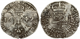 Spanish Netherlands TOURNAI 1 Patagon 1649 Philip IV(1621-1665). Averse: Date divided by St. Andrew's cross; crown above. Reverse: Crowned shield of P...