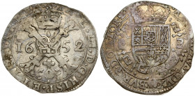 Spanish Netherlands TOURNAI 1 Patagon 1652 Philip IV(1621-1665). Averse: Date divided by St. Andrew's cross; crown above. Reverse: Crowned shield of P...