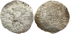 Spanish Netherlands FLANDERS 1 Patagon 1653 Philip IV(1621-1665). Averse: St. Andrew's cross; crown above; fleece below; divides date. Reverse: Crowne...