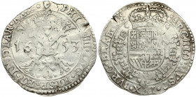 Spanish Netherlands BRABANT 1 Patagon 1653 Antwerp. Philip IV(1621-1665). Averse: Crowned shield of Philip IV in fleece collar. Reverse Legend: …DVX B...