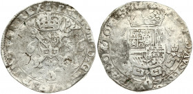 Spanish Netherlands TOURNAI 1 Patagon 1656 Philip IV(1621-1665). Averse: Date divided by St. Andrew's cross; crown above. Reverse: Crowned shield of P...