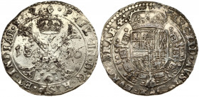 Spanish Netherlands BRABANT 1 Patagon 1656 Antwerp. Philip IV(1621-1665). Averse: Crowned shield of Philip IV in fleece collar. Reverse Legend: …DVX B...