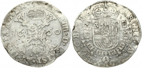 Spanish Netherlands BRABANT 1 Patagon 1660 Brussels. Philip IV(1621-1665). Averse: Crowned shield of Philip IV in fleece collar. Reverse Legend: …DVX ...