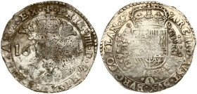 Spanish Netherlands FLANDERS 1 Patagon 1664 Philip IV(1621-1665). Averse: St. Andrew's cross; crown above; fleece below; divides date. Reverse: Crowne...