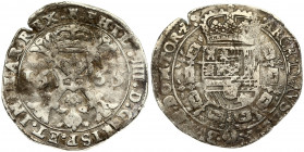 Spanish Netherlands TOURNAI 1 Patagon 1665 Philip IV(1621-1665). Averse: Date divided by St. Andrew's cross; crown above. Reverse: Crowned shield of P...