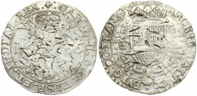 Spanish Netherlands FLANDERS 1 Patagon 1666 Charles II(1665-1700). Averse: St. Andrew's cross; crown above; fleece below; divides date. Reverse: Crown...