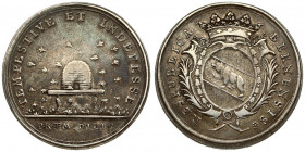 Switzerland Bern City Medal (1811). Silver medal undated School bonus. Averse: City coat of arms. Reverse: Beehive with motto TEMPESTIVE ET INDEFESSE ...