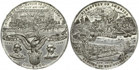 USA Medal 1892 on the 400th anniversary of the discovery of America by Columbus. From the World Columbian Exposition in Chicago. Tin. Weight approx: 6...