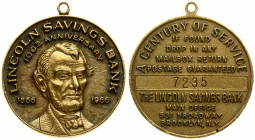 USA Medal (1966) Lincoln Savings Bank 100-th Anniversary 1866-1966. Century of Service if Found Drop in Any Mailbox. Return Postage Guaranteed. № 7235...