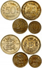 Estonia 10-50 Senti 1928-1936 Averse: National arms wreath surrounds. Reverse: Denomination above date. Nickel-Bronze. KM 9; 12; 17; 18. Lot of 4 Coin...