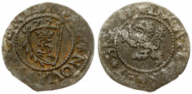 Latvia Courland 1 Solidus 1575 Mitau. Gotthard Kettler (1561-1587) Averse: Crowned monogram in shield under date and surrounded by legend. Lettering: ...