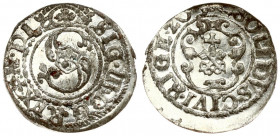 Latvia 1 Solidus 1620 Riga Sigismund III Waza (1587-1632). Averse: Large S monogram divides date. Averse Legend: SIG III D G REX PO D LI - SOLIDVS CIV...