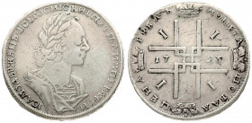 Russia 1 Rouble 1723 Moscow. Peter I the Great (1682-1725). Averse: Laureate; draped and cuirassed bust right. Reverse: Four crowned cruciform Russian...