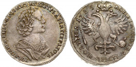 Russia 1 Poltina 1725 Moskow. Peter I the Great (1682-1725). Averse: Laureate bust right. Reverse: Crown above crowned double-headed eagle. 'Portrait ...