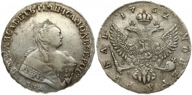 Russia 1 Rouble 1752 ММД-Е Moscow. Elizabeth (1741-1762). Averse: Crowned bust right. Reverse: Crown above crowned double-headed eagle shield on breas...