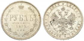 Russia 1 Rouble 1873 СПБ НI St. Petersburg. Alexander II (1854-1881). Averse.: Crowned double headed imperial eagle. Reverse.: Value date within wreat...