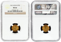 Russia USSR 1 Kopeck 1963. Averse: National arms. Reverse: Value and date above spray. Edge Description: Reeded. Brass. Y 126a. NGC MS 66