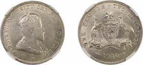 Australia 1910, 2 Shillings. Graded AU 58 by NGC. KM-21
