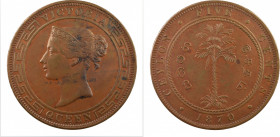 Ceylon 1870, 5 Cents, in Good Extra Fine conditionKM-93