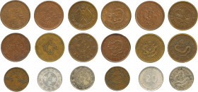 China and various provinces, 9 coin lot, circulated grades
