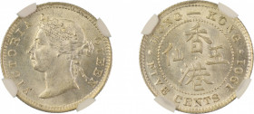 Hong Kong 1901, 5 Cents. Graded MS 65 by NGC. KM-5