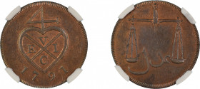 India, Bombay Presidency 1791, 1/2 Pice, graded Proof 63 Red Brown by NGC
KM-192